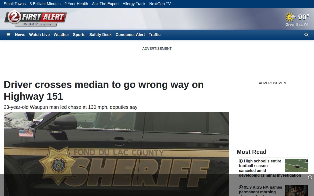 Fond du Lac County arrest-news and booking-record context in a WBAY report
